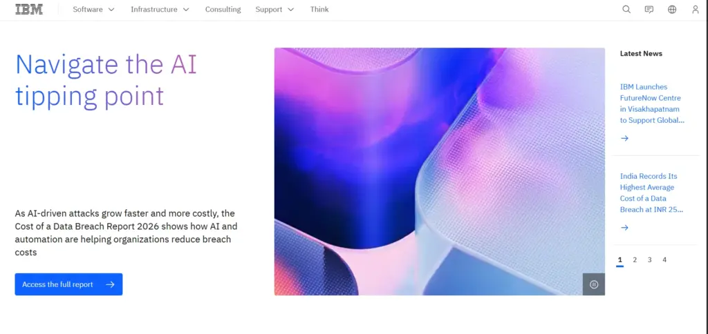 IBM website homepage screenshot 