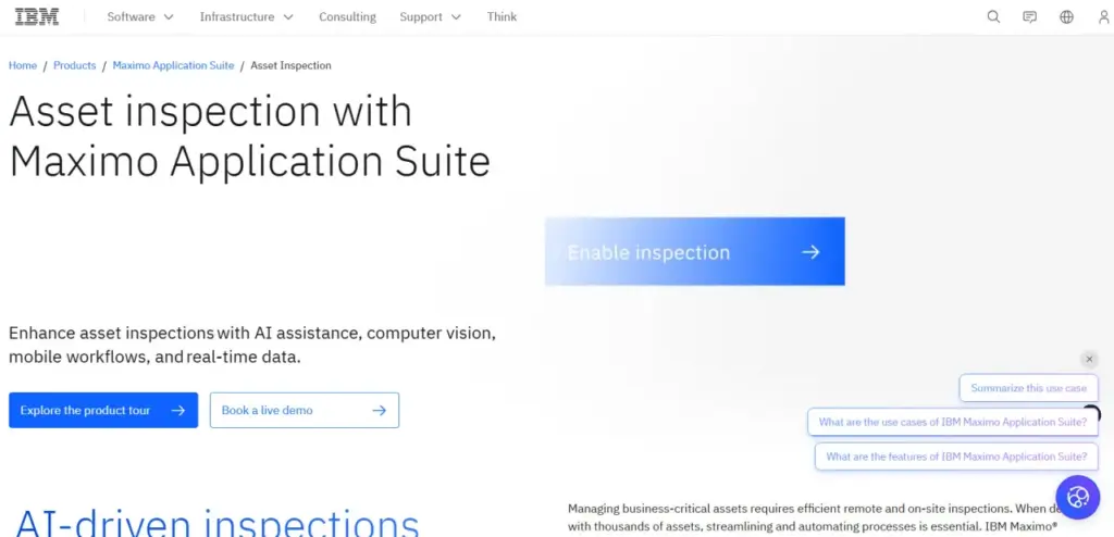 IBM Maximo AI-powered asset inspection platform.