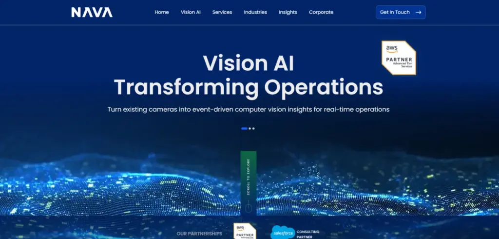 visible home page of Nava Vision AI